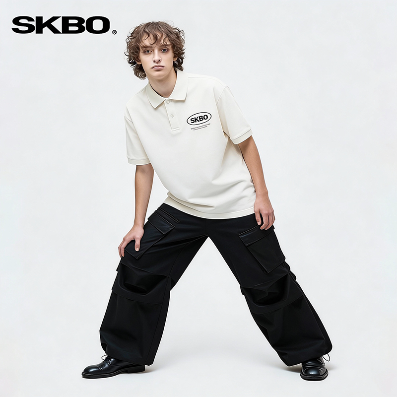 SKBO纯棉透气长袖POLO衫