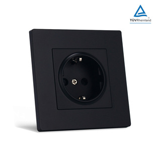 黑色插座CE欧标PC面板86型16A schuko socket 墙壁插座开关单双控