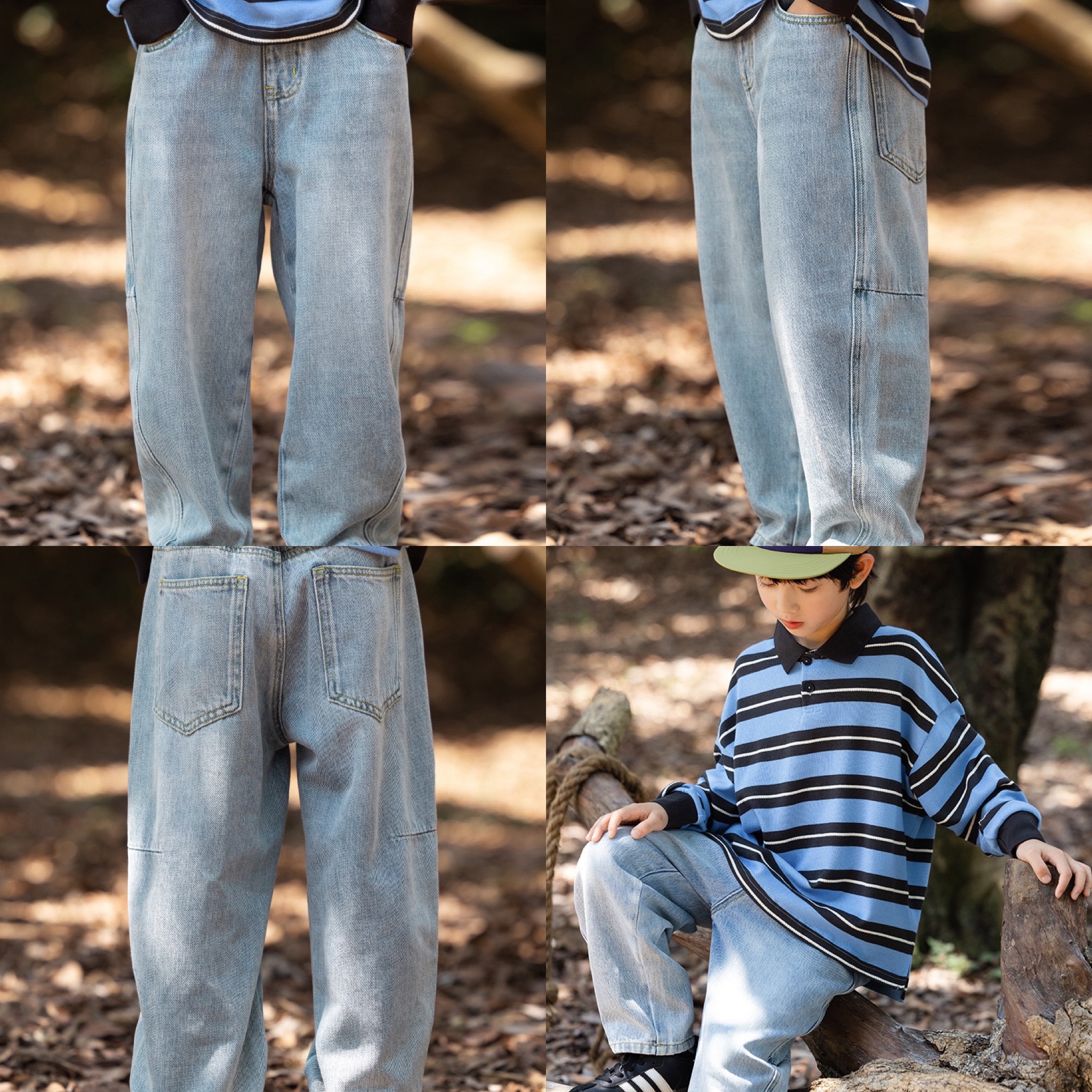 口水小店童装2025秋季新款男童哈伦百搭潮范宽松垮裤哈伦裤牛仔裤