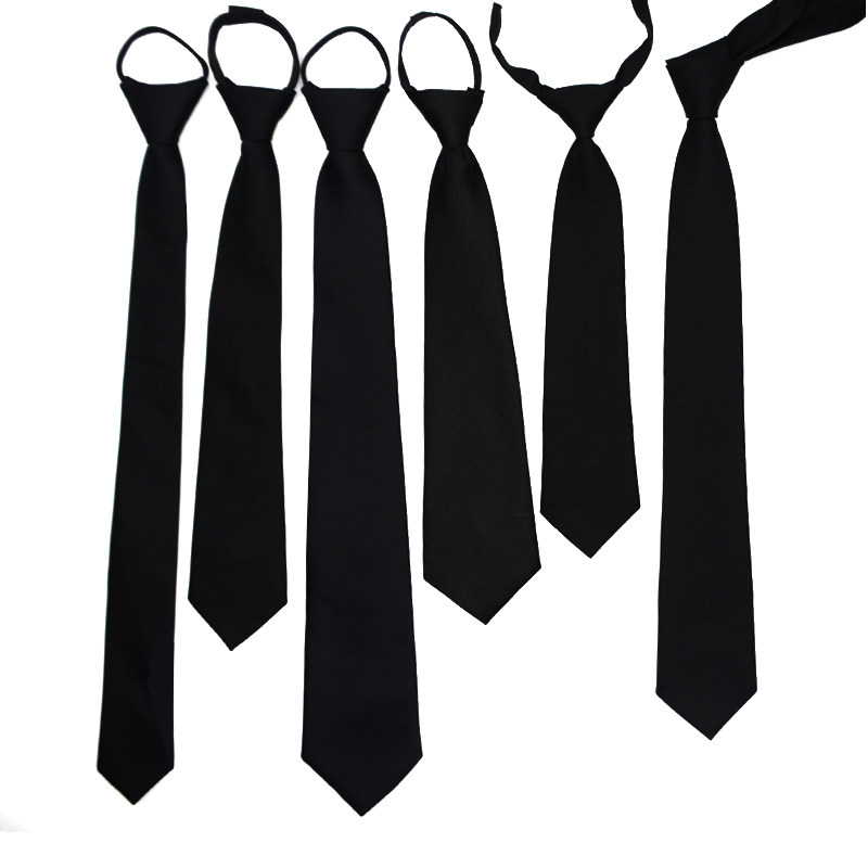 领带男韩版8cm正装商务休闲免打结款黑色jk学院风长短款拉链酒红