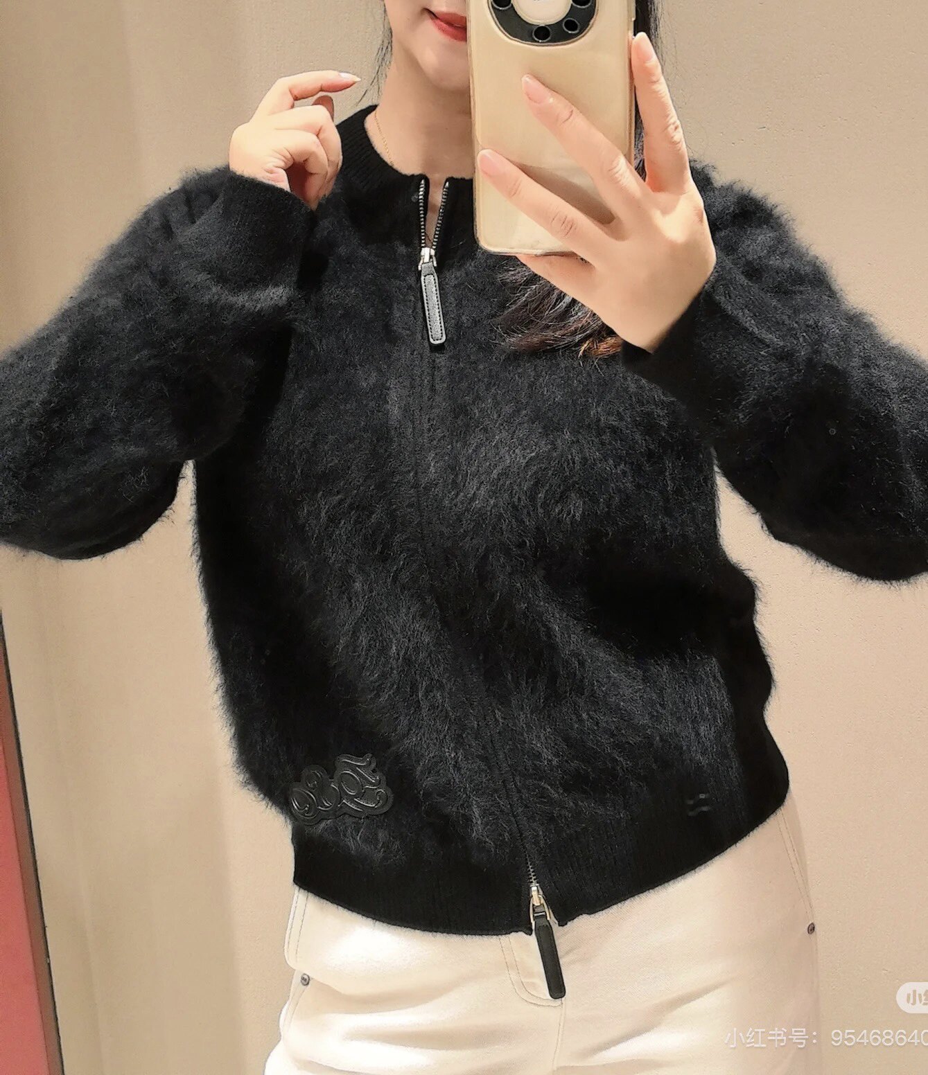 原纱原厂拉毛工艺原纱纯山羊绒棒球服拉链开衫