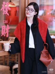 小禾原纱合股花纱100山羊绒原厂拉毛工艺三角巾披肩