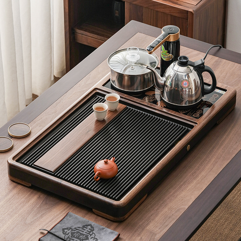电木茶盘胡桃木实木家用全自动