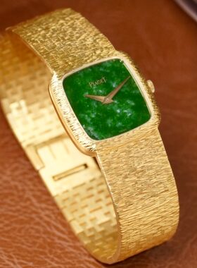 伯家中古18k｜天花板珠宝表稀有翡翠盘机械表