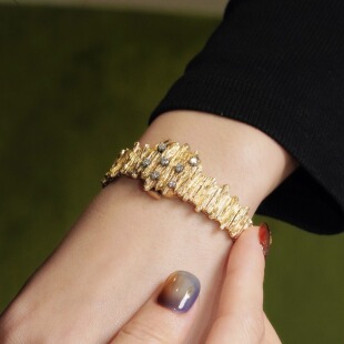 汉密尔顿中古14k|隐藏翻盖镯式手表个性机械表16.5长*22*20