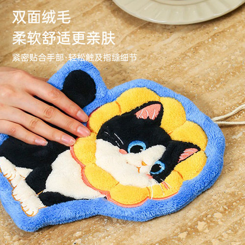 LifeVC丽芙家居 可爱猫咪擦手巾 握手即干 双面毛绒 柔软亲肤