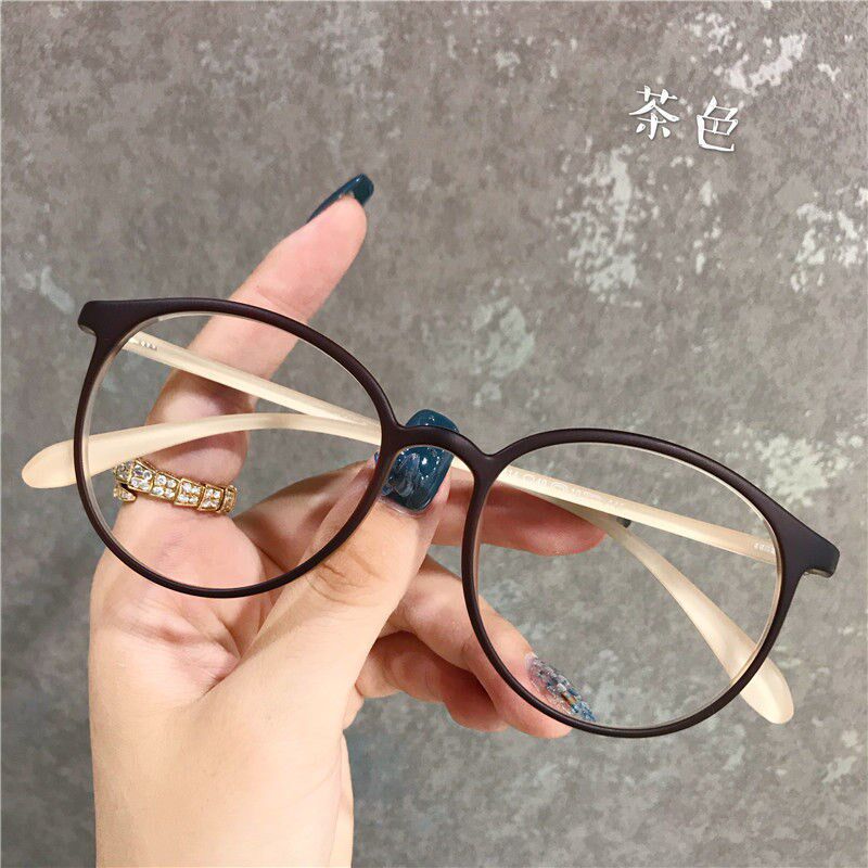 超轻近视眼镜女TR90素颜小脸小框学生拼色平光镜防蓝光辐射眼镜男