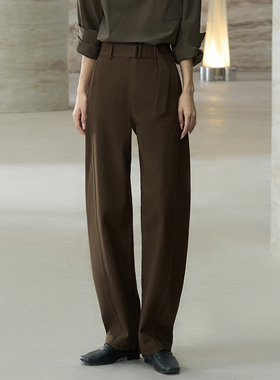 「 鹦鹉梨」COMMMON VALUE腰带香蕉长裤廓形休闲西装裤24D104102