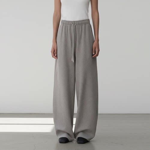 廓形松紧针织卫裤宽松休闲长裤