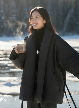 COMMON VALUE「 龛 Niche 」高蓬白鸭绒羽绒服绑带式极简宽松外套