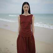 VALUE「河堤 jetée COMMON 」露背荡领修身 背心一字领T恤上衣