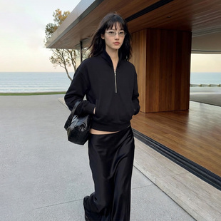 COMMON VALUE「羽化仙 」短款中式禅意领设计感半拉链卫衣上衣