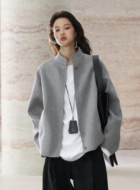 COMMON VALUE「 禅 Pāra 」双面羊毛羊绒立领开衫外套呢子上衣