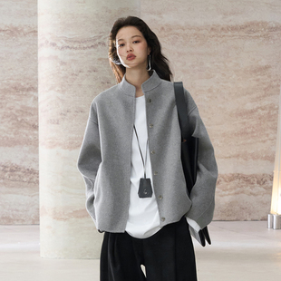 」双面羊毛羊绒立领开衫 COMMON Pāra 禅 外套呢子上衣 VALUE「