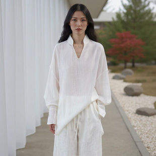 VALUE「 上衣t 禅 」亚麻混纺长袖 禅意极简立领衬衣 Pāra COMMON