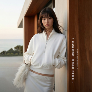 」短款 COMMON VALUE「 羽化仙 禅意领设计感半拉链卫衣上衣 中式