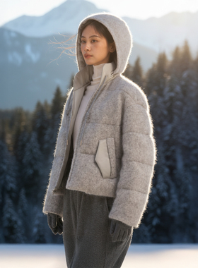 COMMON VALUE「 龛 Niche 」95白鸭绒面包羽绒服马海毛连帽厚外套