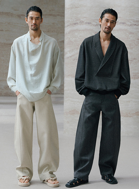 COMMON VALUE「 河堤 La jetée 」羊毛廓形弯刀裤休闲裤极简中性