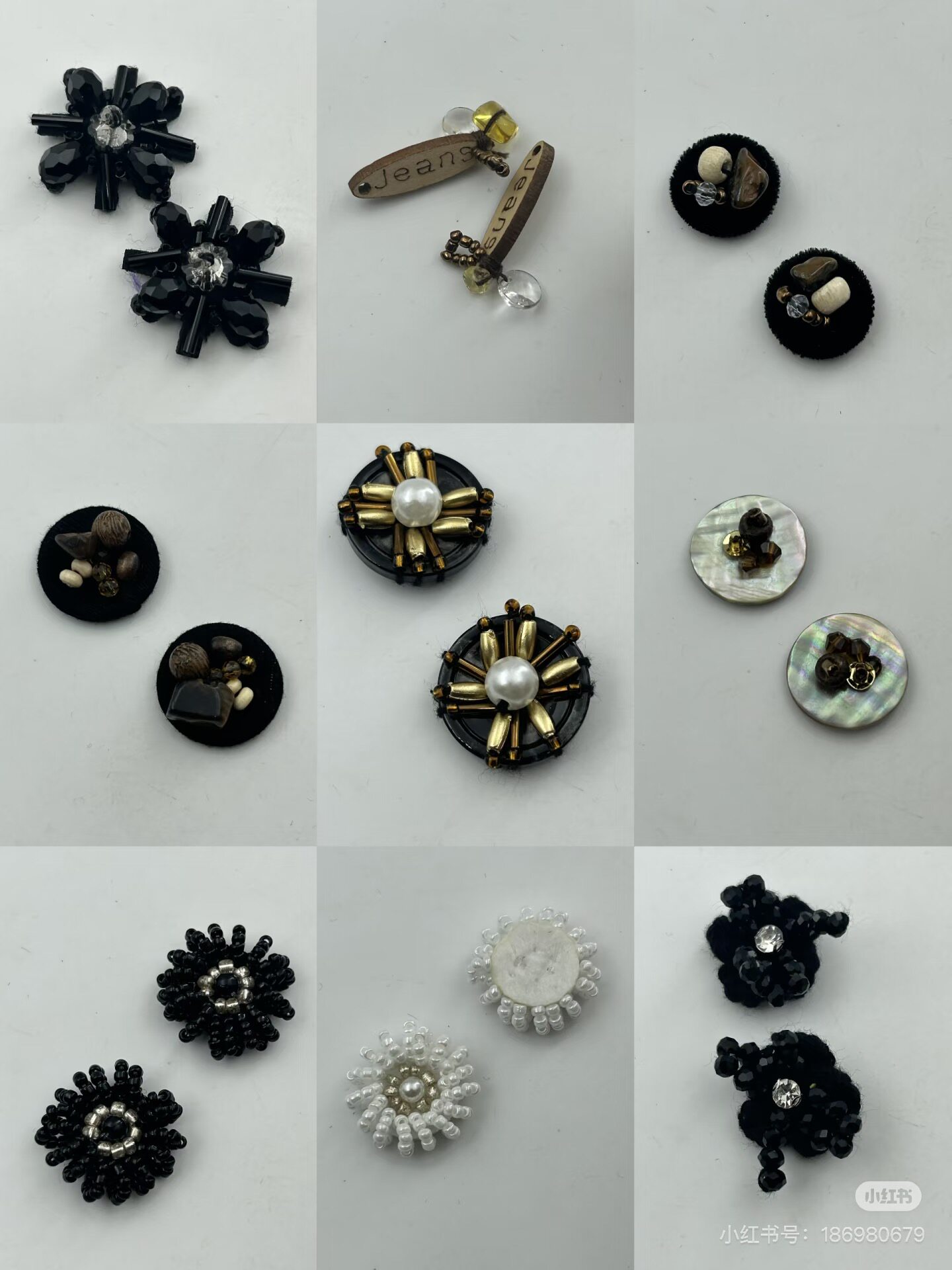 8535手工纽扣重工珠管创意纽扣