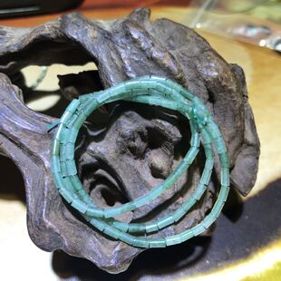 绿玛瑙 管珠 原色 原矿 整条90颗左右