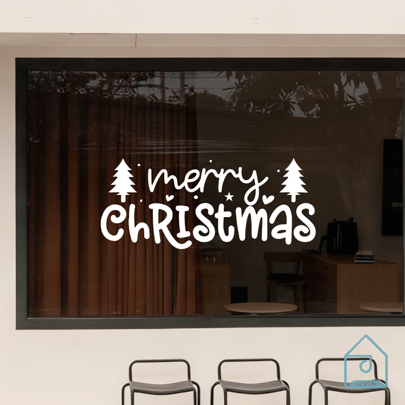圣诞节玻璃贴纸 办公室玻璃门窗户店铺节日氛围装饰创意新年贴纸
