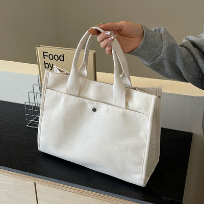 韩版帆布斜挎包大容量饭盒包妈咪外出手提包手拎包上课通勤文件包