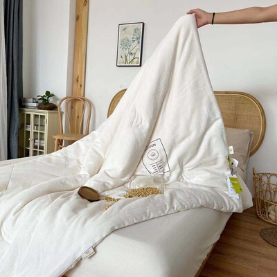 A类母婴级纯棉原棉50%大豆纤维被子全棉夏被春秋被冬被柔软被芯