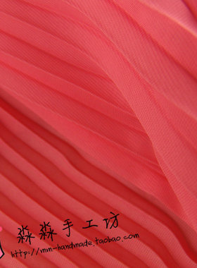 服装橙红色风琴褶压皱凉爽布料