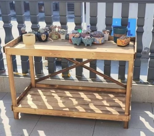 定制阳台实木多肉专用花架可移动户外庭院多层小型防腐木架置物架