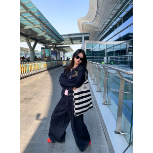 两件套阔腿裤 落落狷介一整套搭配秋装 裤 牛仔套装 韩系早秋chic套装