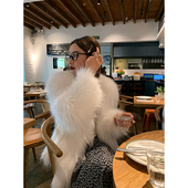 保暖白色毛毛外套小个子狐狸毛 2025冬季 落落狷介 皮草外套女新款