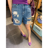 热裤 落落狷介破洞牛仔短裤 设计感小个子牛仔裤 2026新款 女夏天薄款