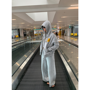 套装 女2025新款 两件套连帽开衫 卫衣 小个子 落落狷介 卫裤 运动套装