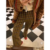 格子裤 落落狷介裤 格子喇叭裤 小个子显瘦长裤 子女秋冬款 2025年新款