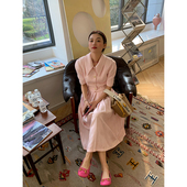 春装 女2025年新款 粉色套装 裙短袖 百褶半身裙 落落狷介 外套 套装
