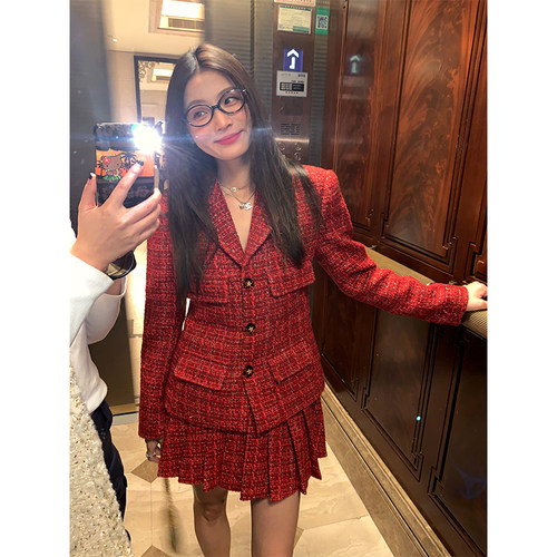 落落狷介毛呢套装裙女