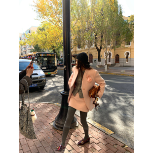 套装 落落狷介 一整套初冬穿搭套装 裙时尚 半身裙两件套 女毛呢外套