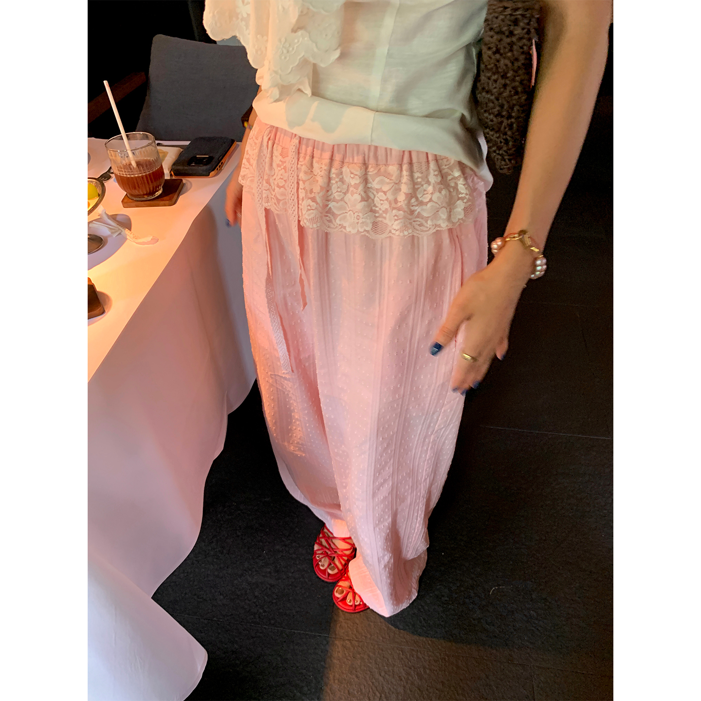 落落狷介宽松条纹阔腿裤女