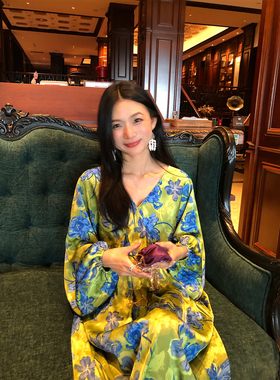 落落狷介LUOLUOJUANJIE 6月15日20:00点上新  宽松绿色连衣裙女
