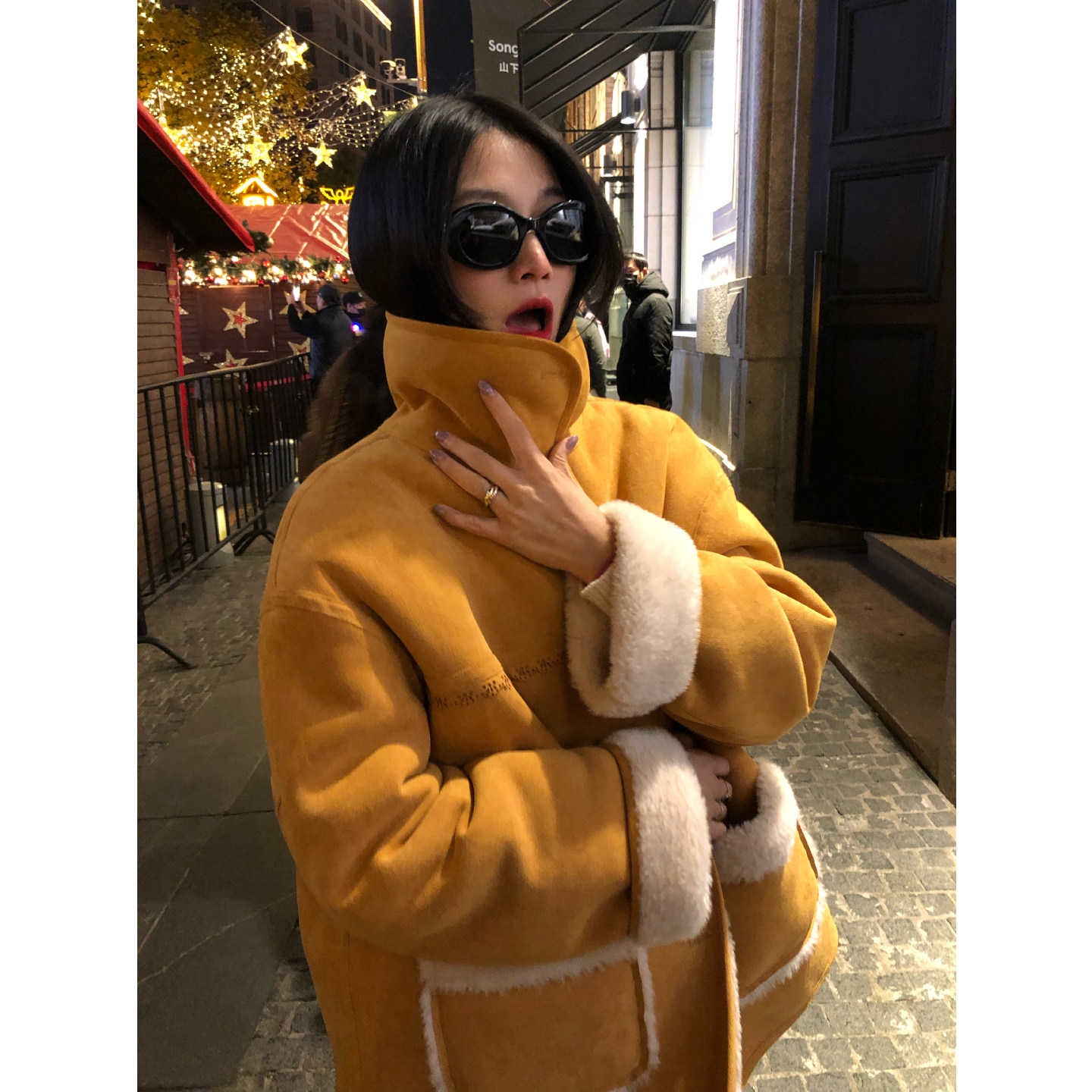 落落狷介仿羊羔毛外套女2025年新款冬季环保毛毛外套短款外套保暖,女装/女士精品,短外套,淘宝优惠券,粉丝福利购,淘宝优惠卷