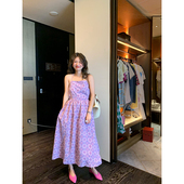 设计感小众露背吊带裙 女2026年新款 落落狷介 粉色吊带连衣裙夏季