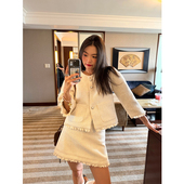 半身裙 女一整套早秋穿搭蕾丝拼接两件套外套 落落狷介 小香风套装