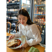 今年流行漂亮上衣秋法式 长袖 衬衫 落落狷介 女2025新款 白色设计感