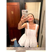 白色小个子背心吊带可外穿夏季 落落狷介无袖 上衣女2025年新款 镂空