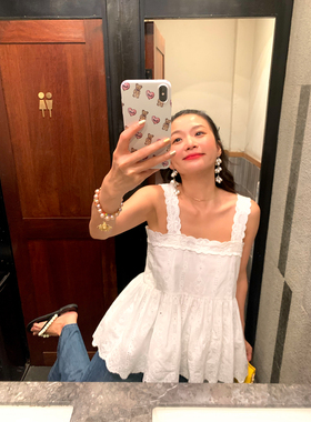 落落狷介无袖上衣女2026年新款白色小个子背心吊带可外穿夏季镂空