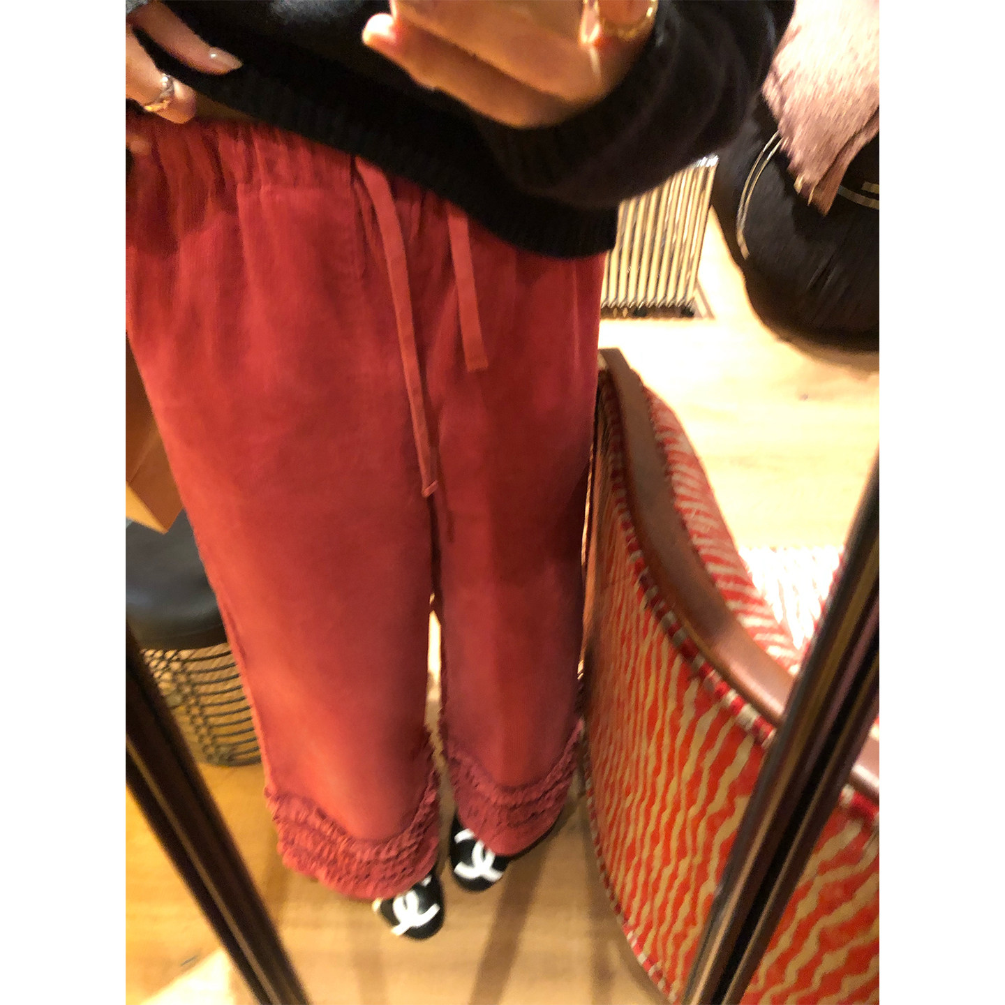 落落狷介 小个子裤子2025年新款灯芯绒阔腿裤女设计感小众松紧腰,女装/女士精品,休闲裤,淘宝优惠券,粉丝福利购,淘宝优惠卷