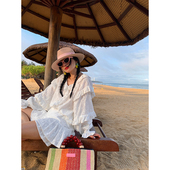 落落狷介 蛋糕裙 裙女白色两件套上衣衬衫 开春穿搭一整套时尚 套装