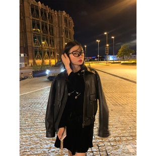 小个子PU皮机车外套小众夹克 今年流行爆款 落落狷介 皮衣2025新款