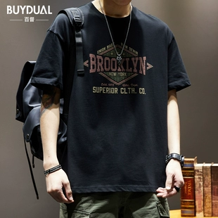 重磅250g短袖 体恤 潮流ins半袖 潮牌美式 T恤男宽松大码 纯棉上衣夏季
