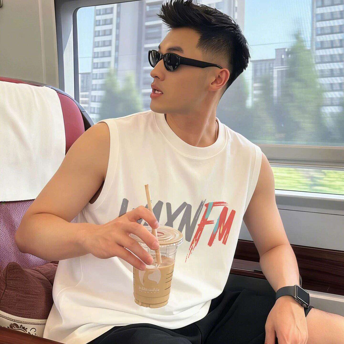 美式复古夏季ins日常背心男女款